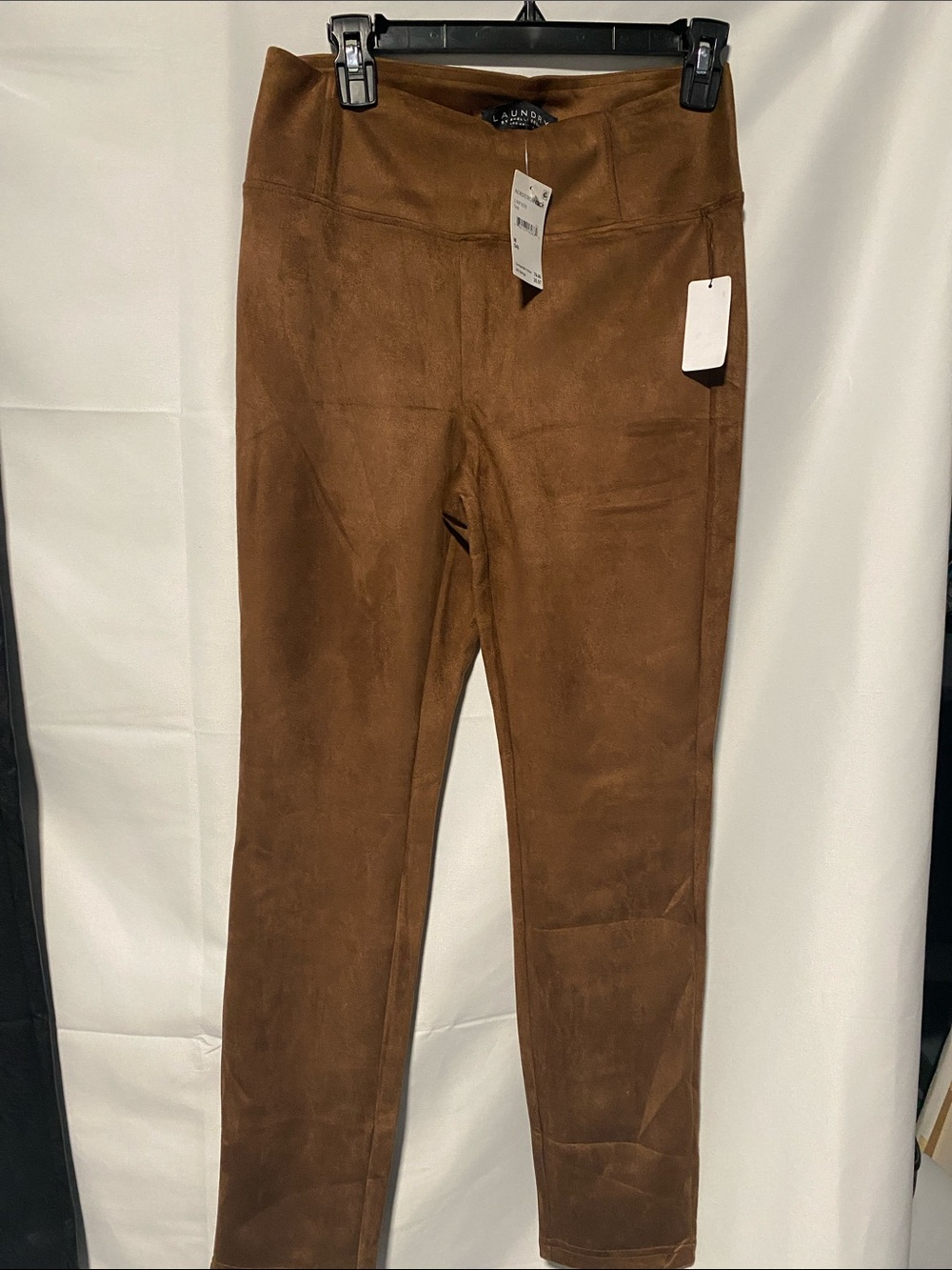 Laundry By Shelli Segal Brown Suede-Look Skinny Pants